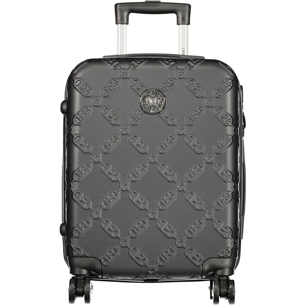 Laura Biagiotti Black Polyurethane Women's Travel Trolley Set