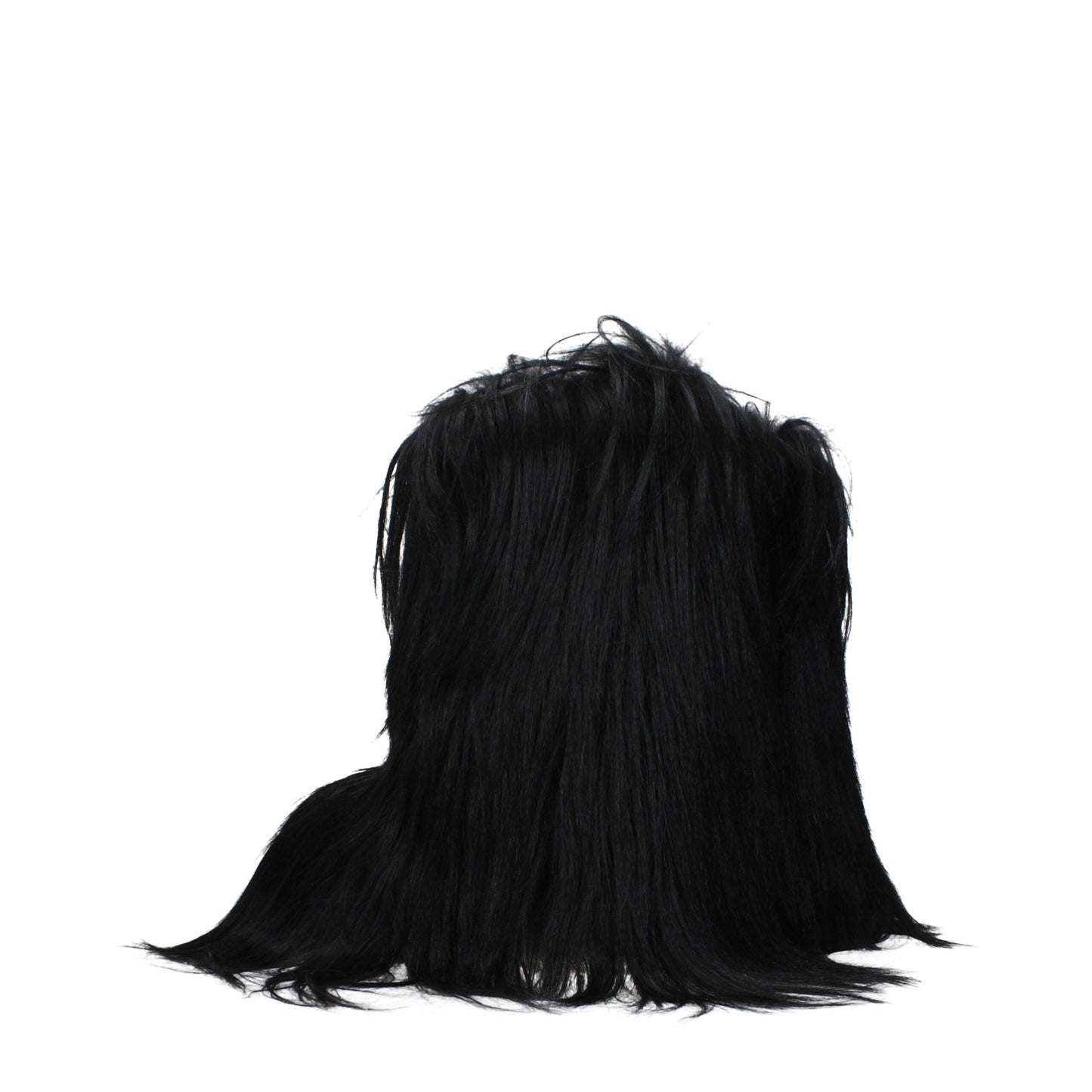 Rick Owens Black Fur Ankle Boots