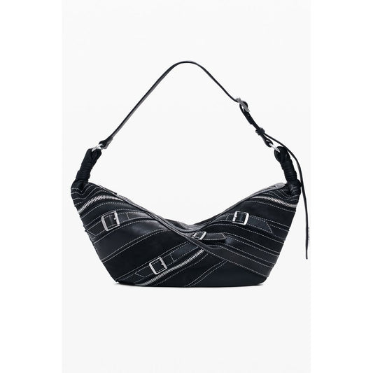 Desigual Nero Poliuretano Women Shoulder Bag