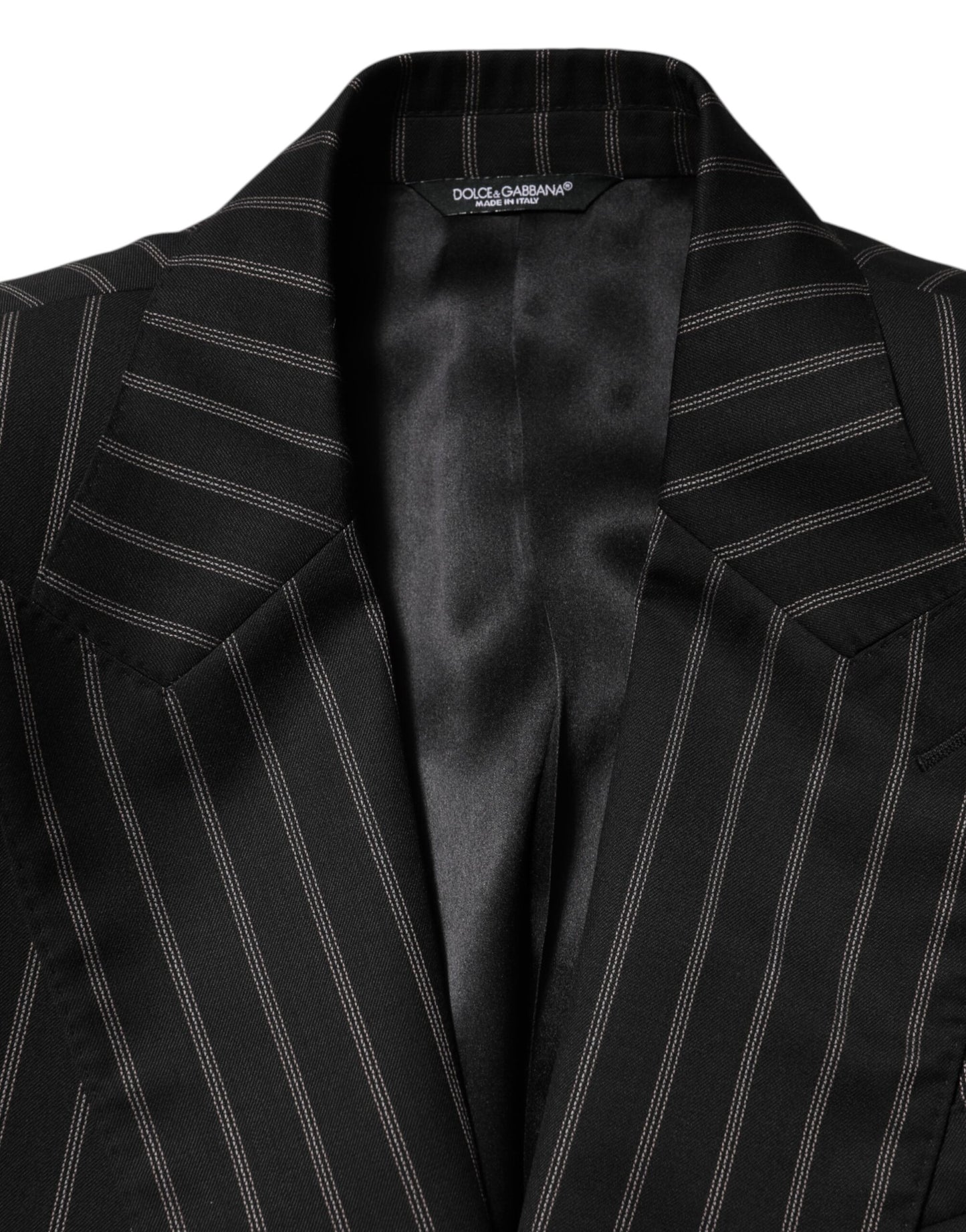 Dolce & Gabbana Black Stripes SICILIA 1 Button Suit Blazer