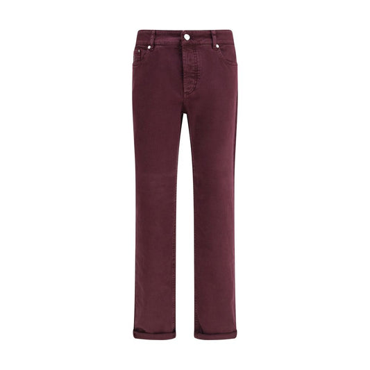 Brunello Cucinelli Purple Cotton Slim Fit Jeans