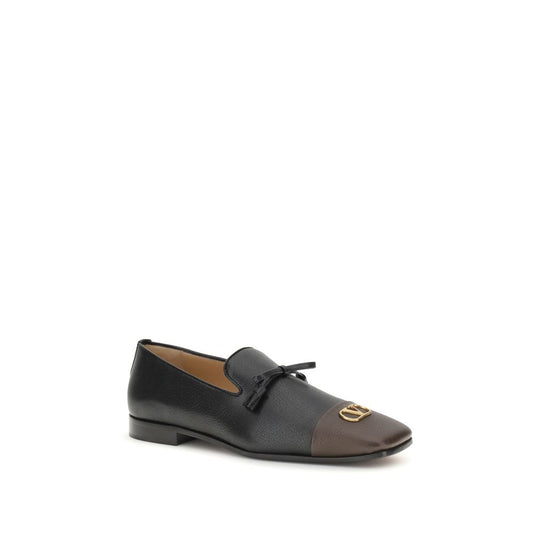 Valentino Garavani Black Goatskin Slip-On Loafers