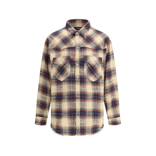 Dsquared² Brown Cotton Pattern Shirt