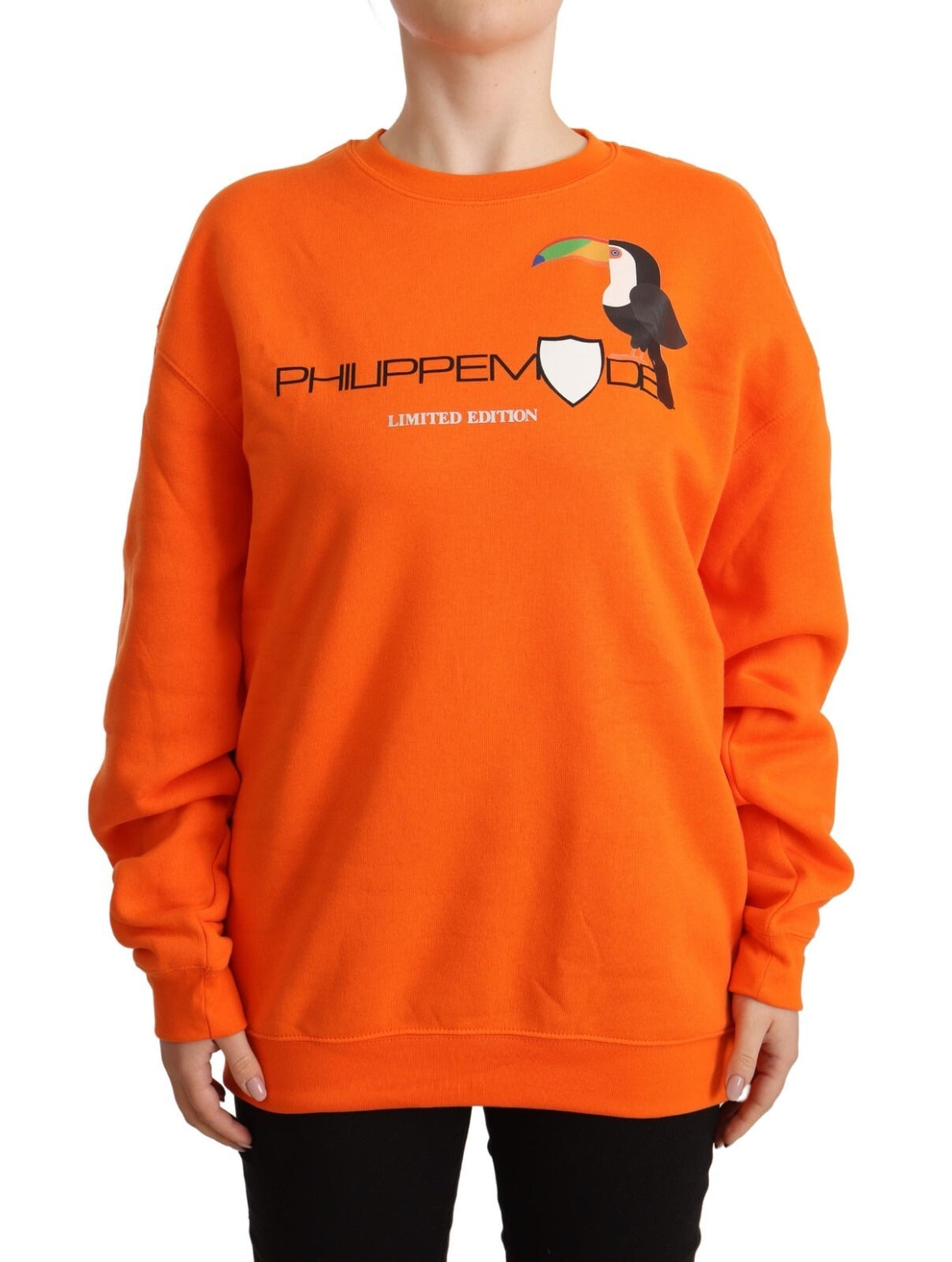 Philippe Model Orange Printed Long Sleeves Pullover Sweater