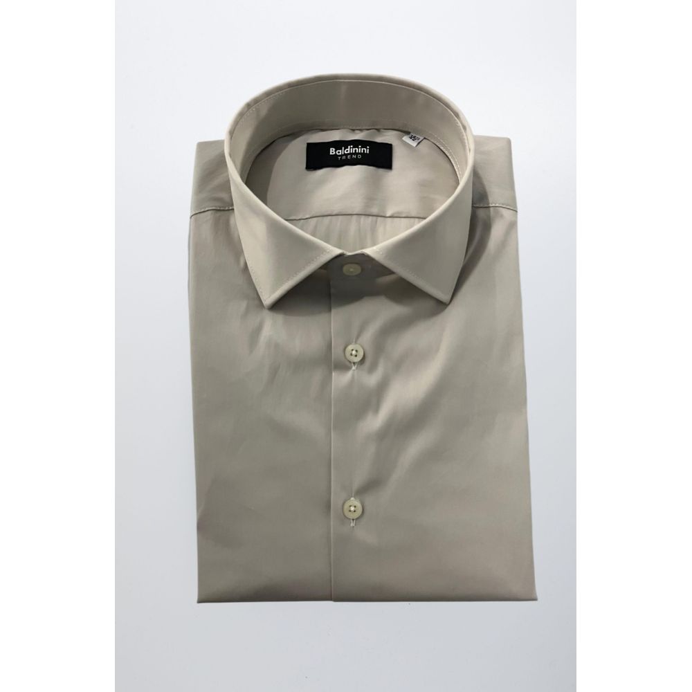 Baldinini Trend Beige Cotton Men Shirt
