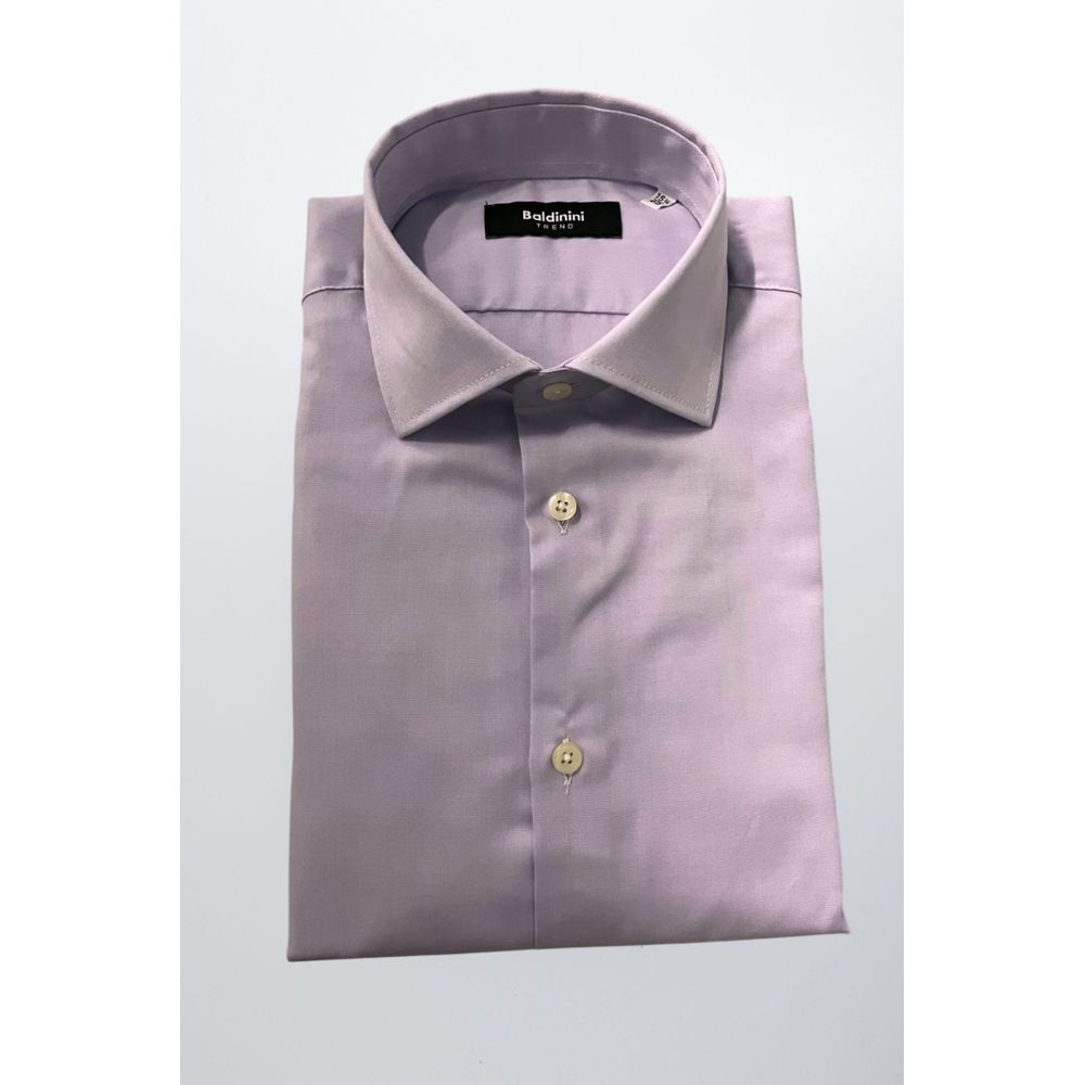 Baldinini Trend Purple Cotton Men Shirt