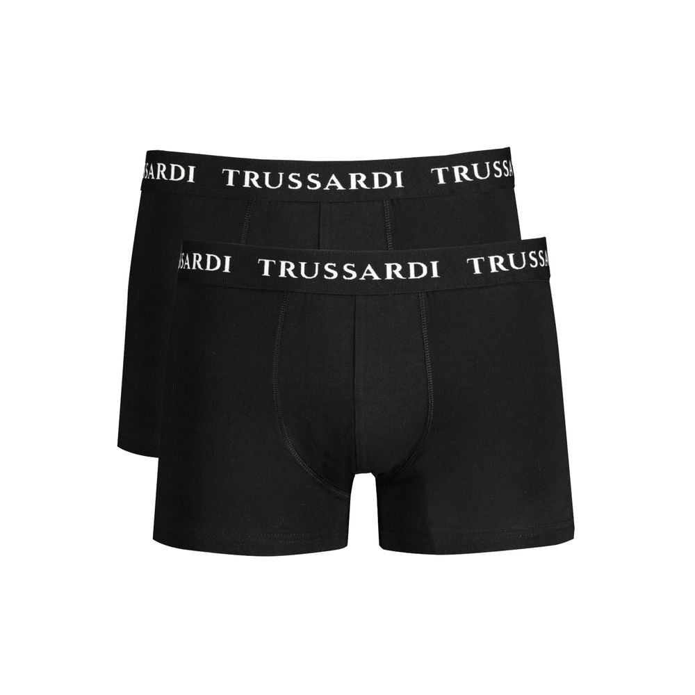 Trussardi Nero Cotton Men Boxer Brief Pair