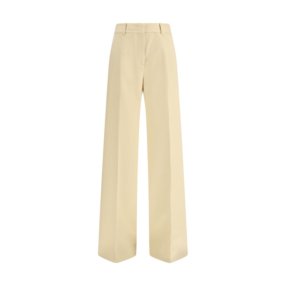 Ermanno Scervino Yellow Fleece Wool Casual Pants