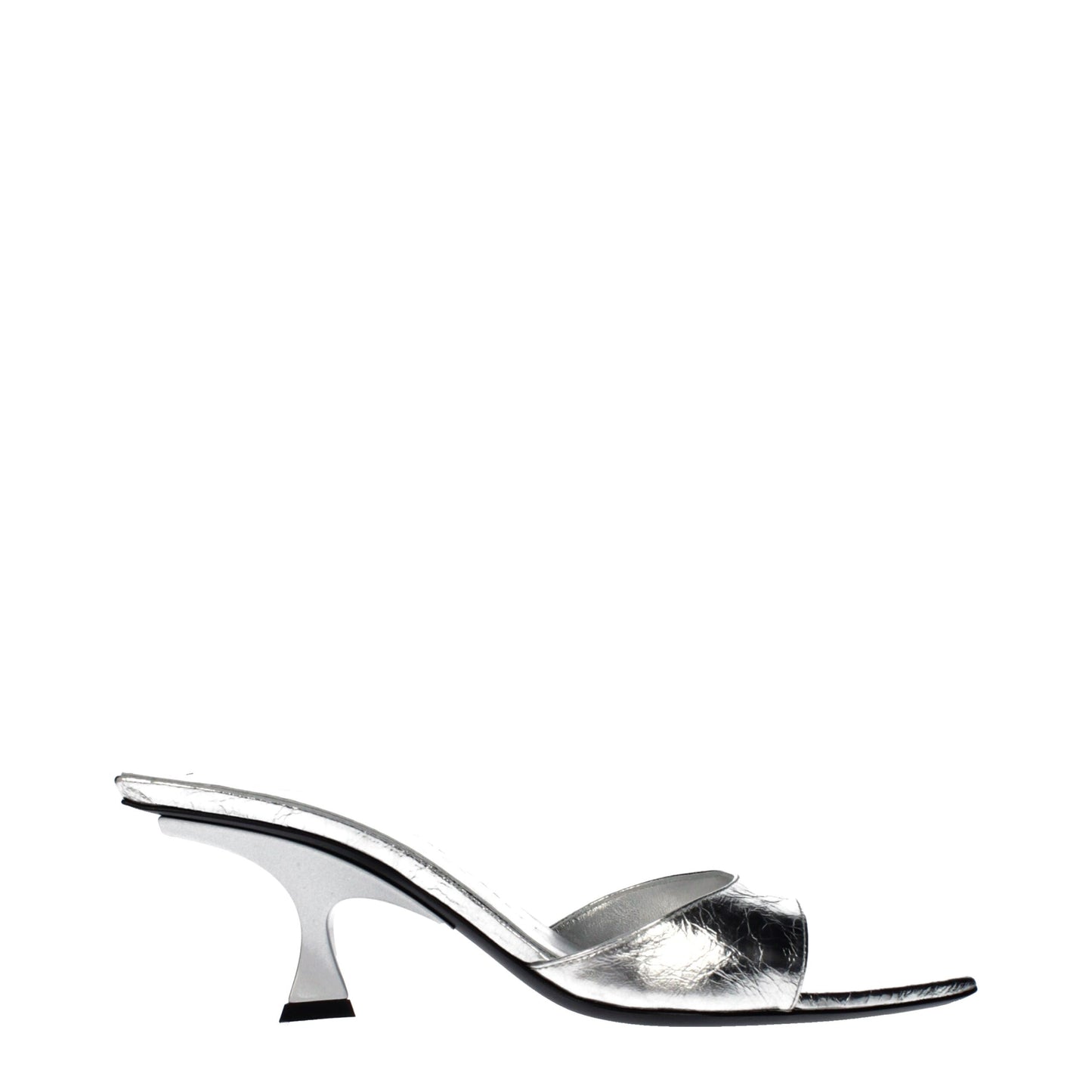 The Attico Gray Leather Sandals