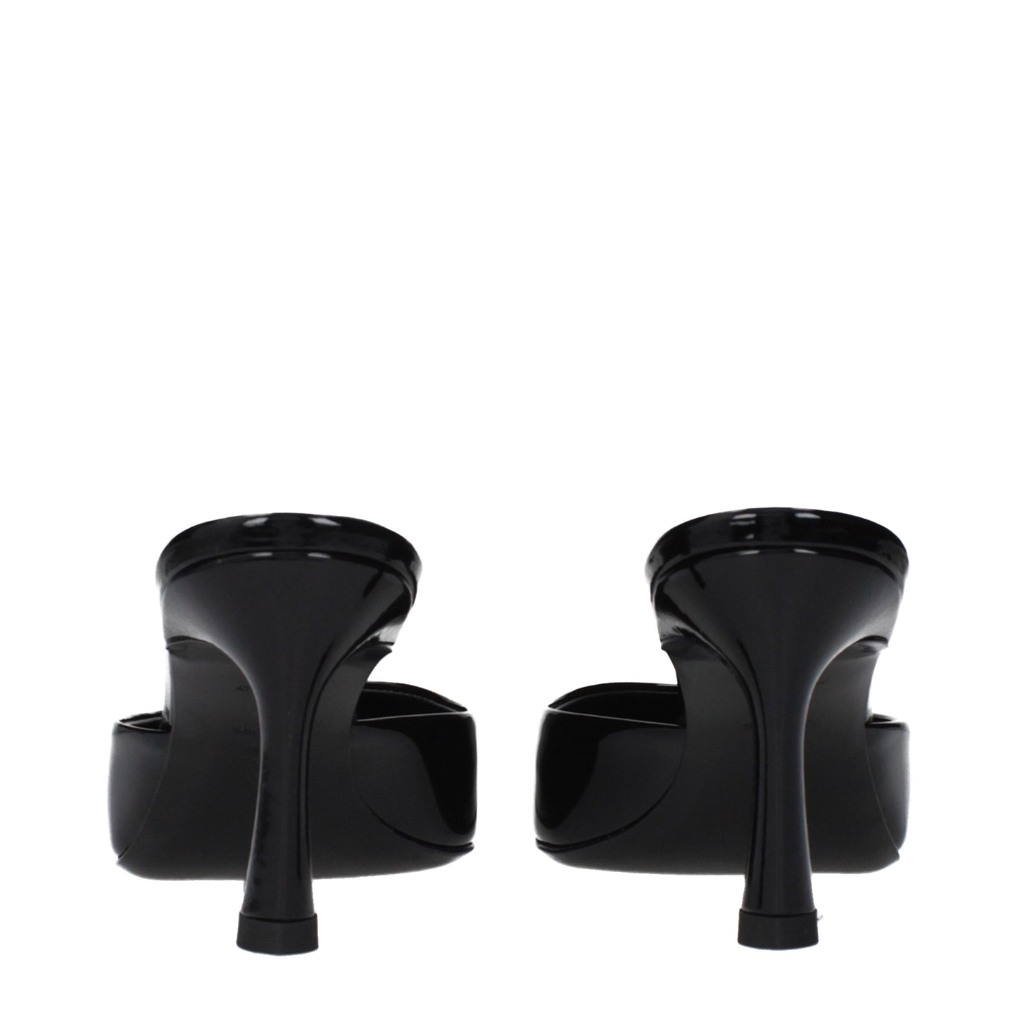 The Attico Black Leather Sandals