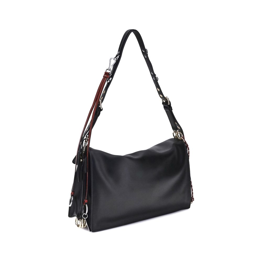Prada Black Calf Leather Bos Taurus Shoulder Bag