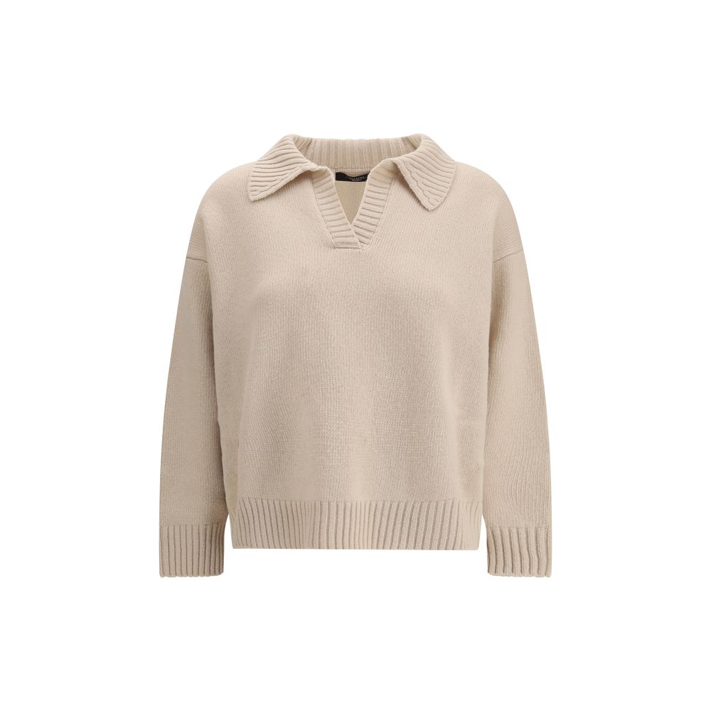 Max Mara Beige Fleece Wool Sweatshirt