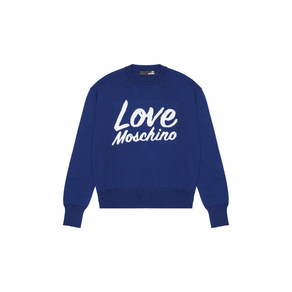 Love Moschino Blue Wool Sweatshirt