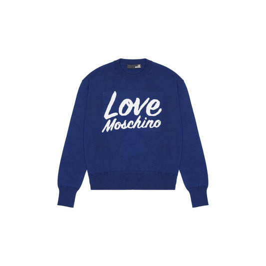 Love Moschino Blue Wool Sweatshirt