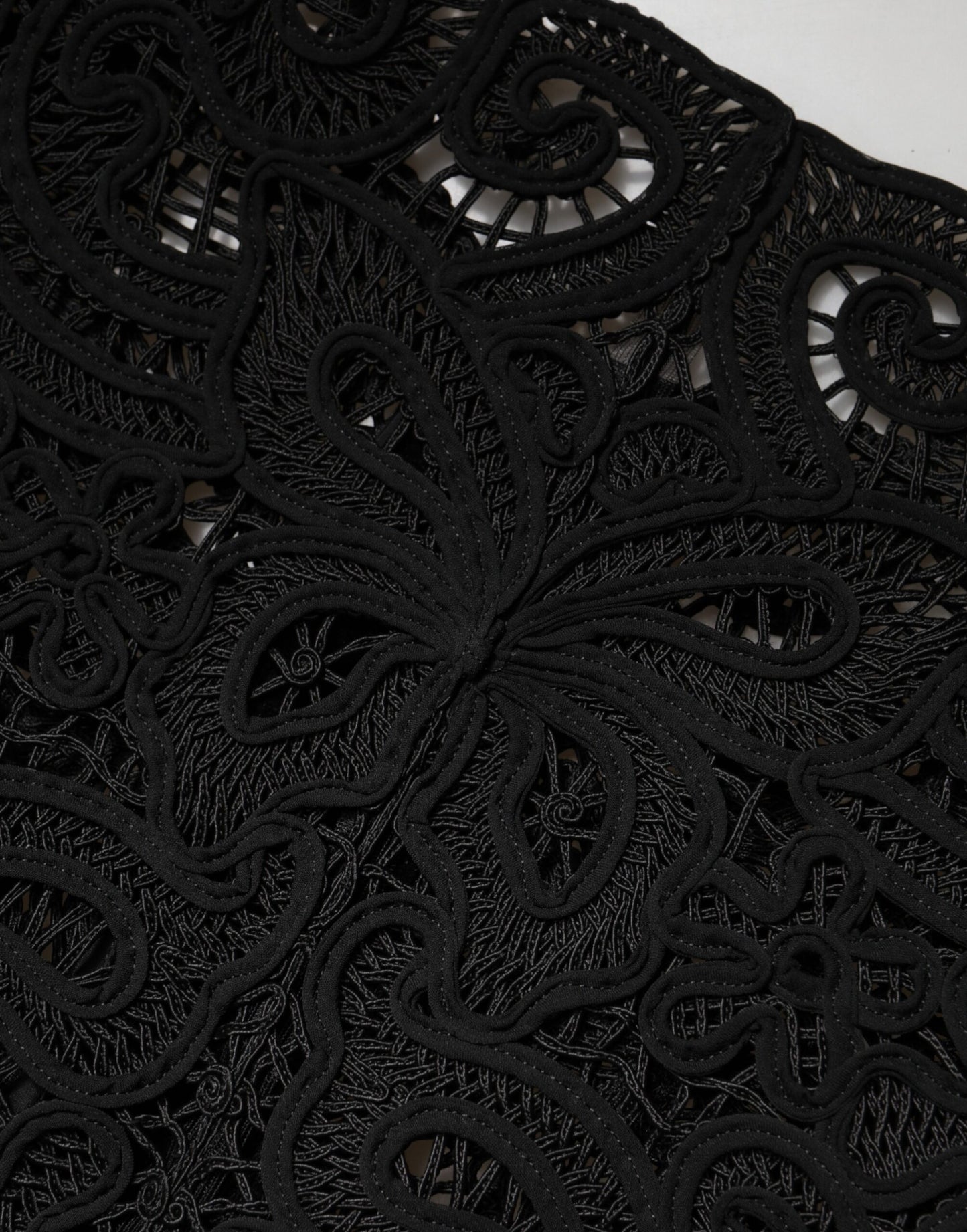 Dolce & Gabbana Black Floral Lace Cropped Coat  Jacket