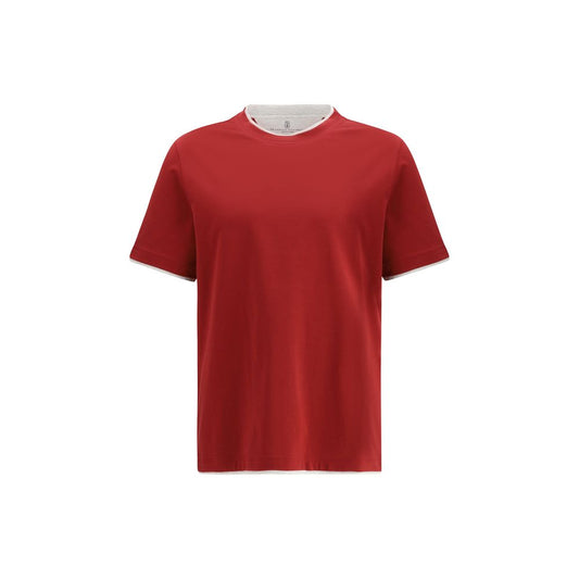 Brunello Cucinelli Red Cotton T-Shirt