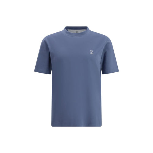 Brunello Cucinelli Blue Cotton T-Shirt
