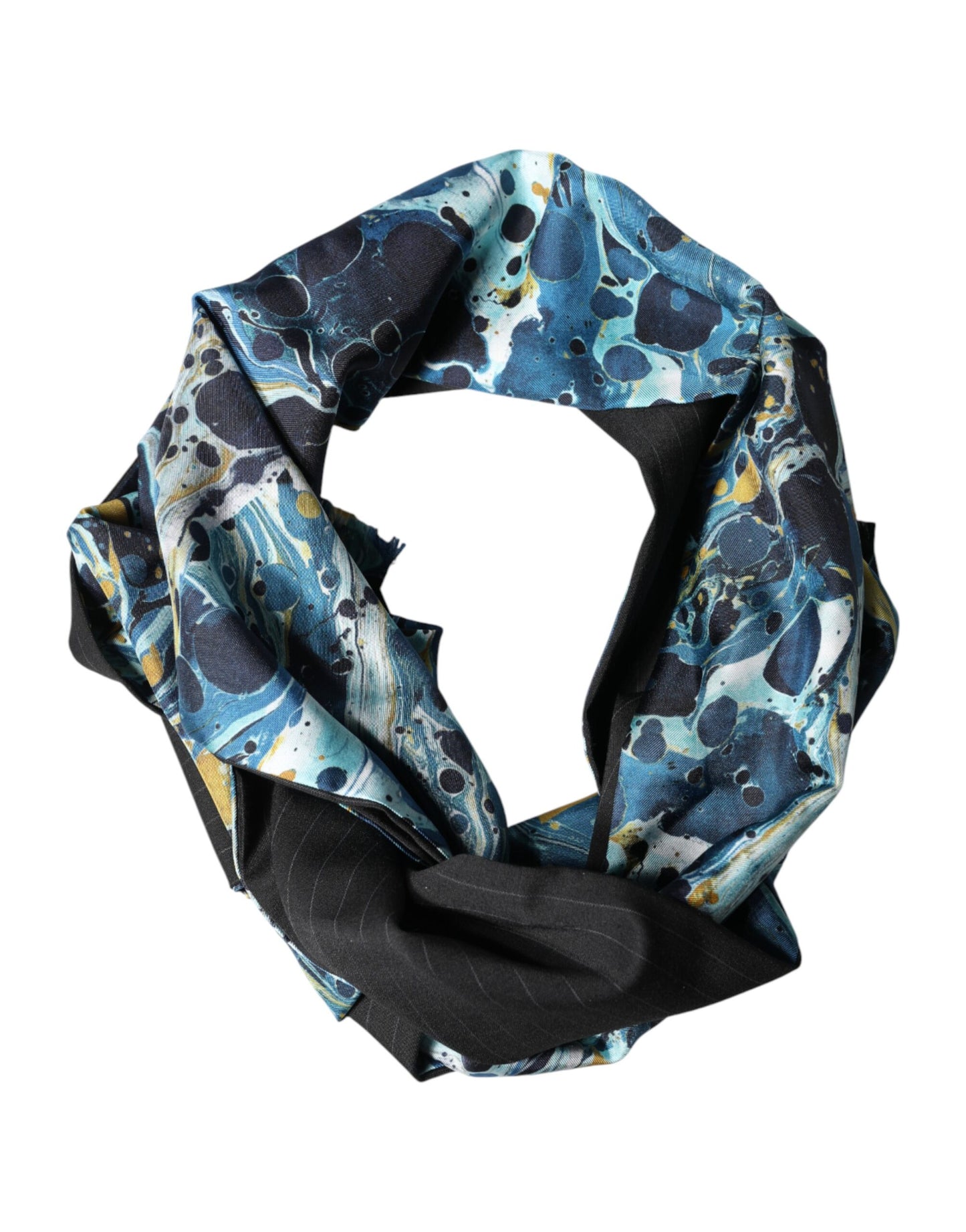 Dolce & Gabbana Multicolor Marble Neck Wrap Foulard Scarf