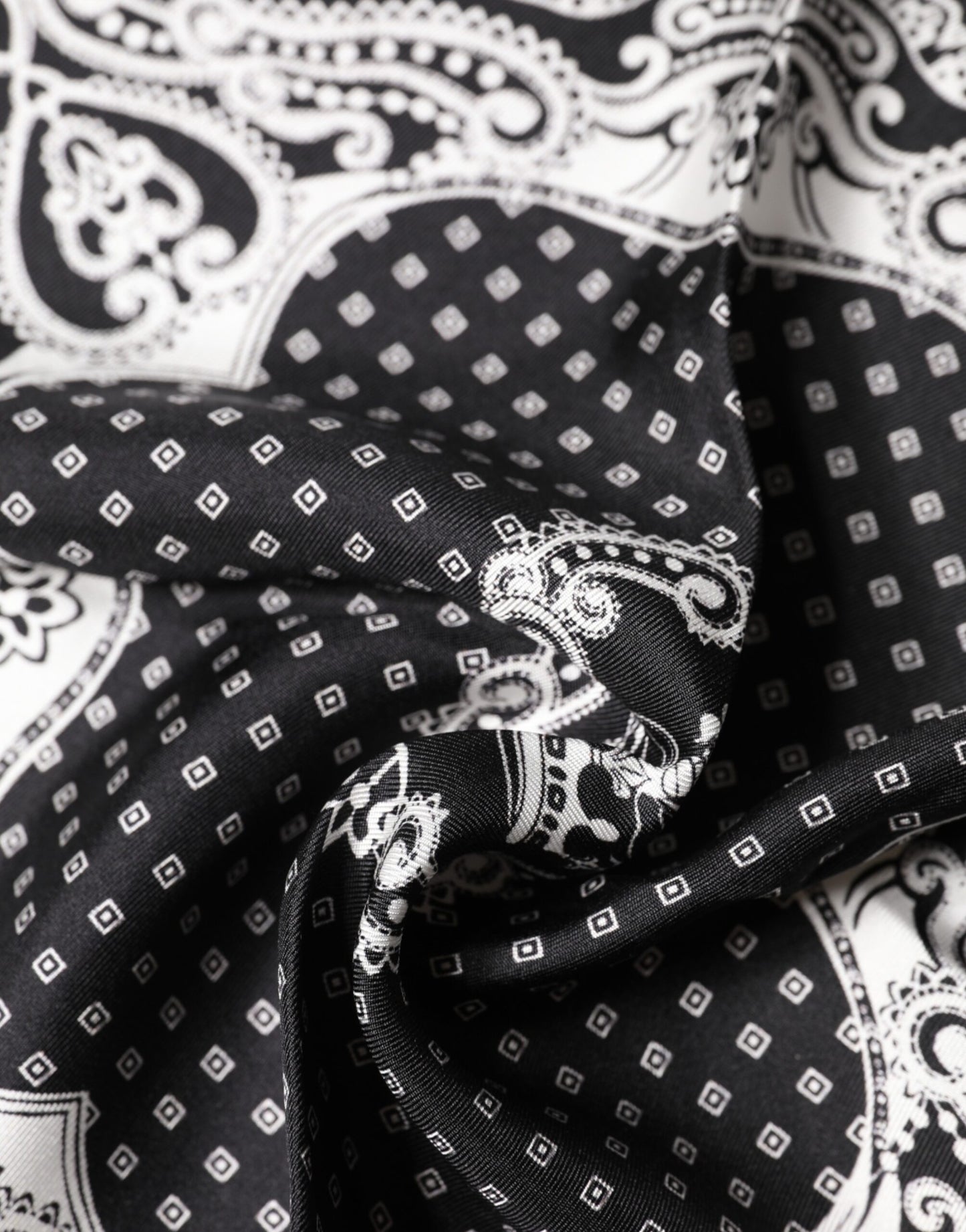 Dolce & Gabbana Black Bandana Print Square Handkerchief Scarf
