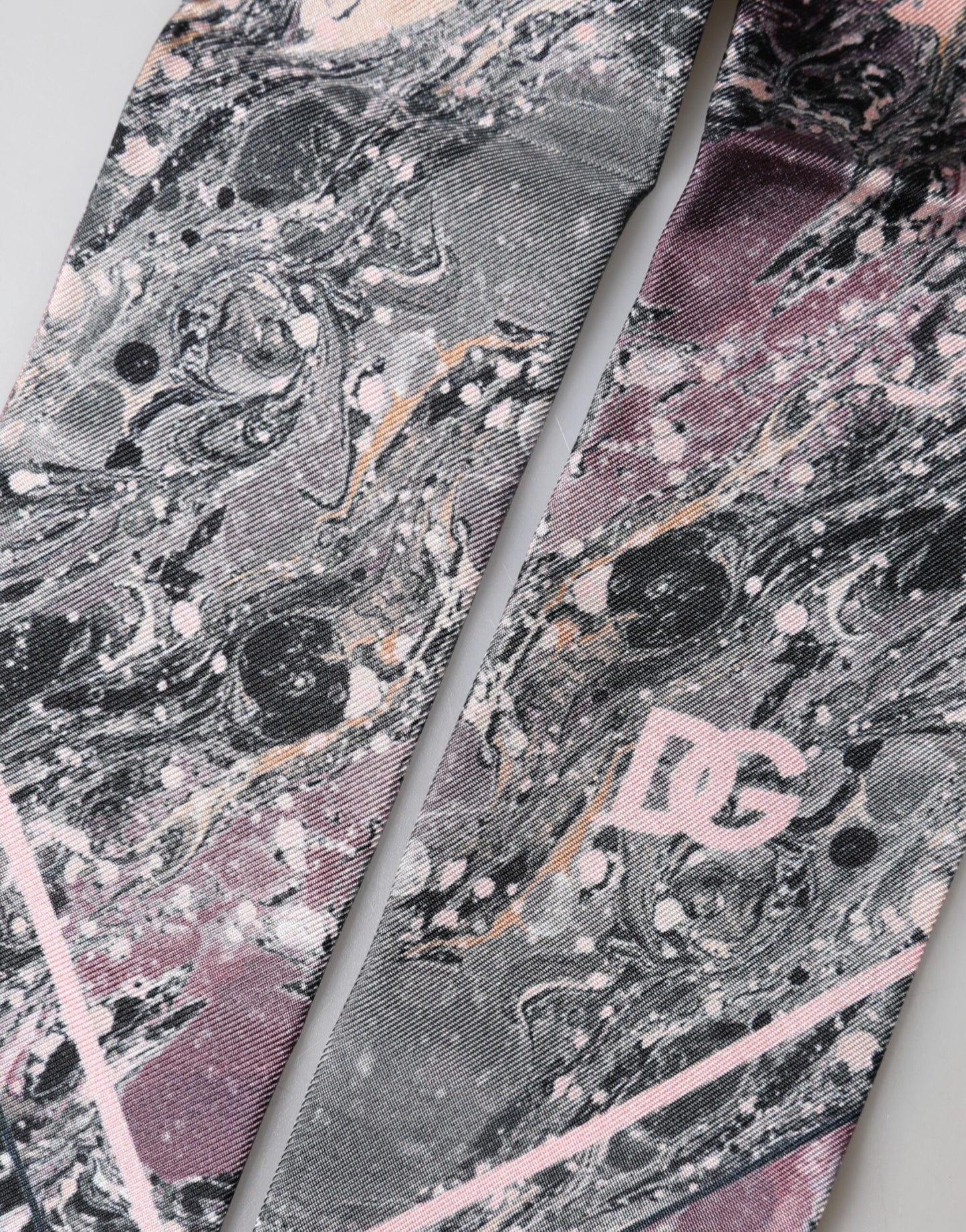 Dolce & Gabbana Multicolor Marble Neck Silk Wrap Foulard Scarf