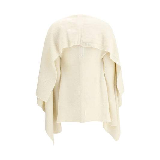 Rick Owens Cream Fleece Wool Cardigan