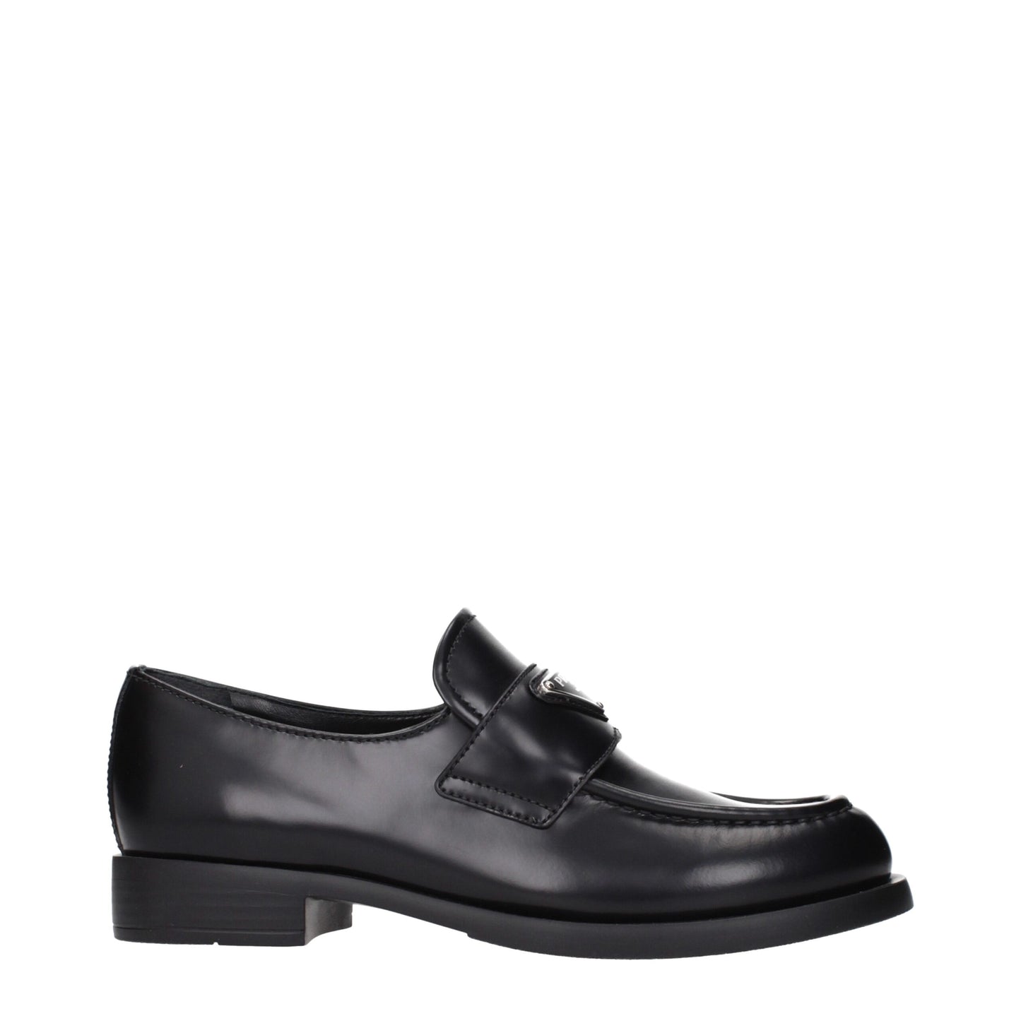 Prada Black Leather Slip-On Loafers