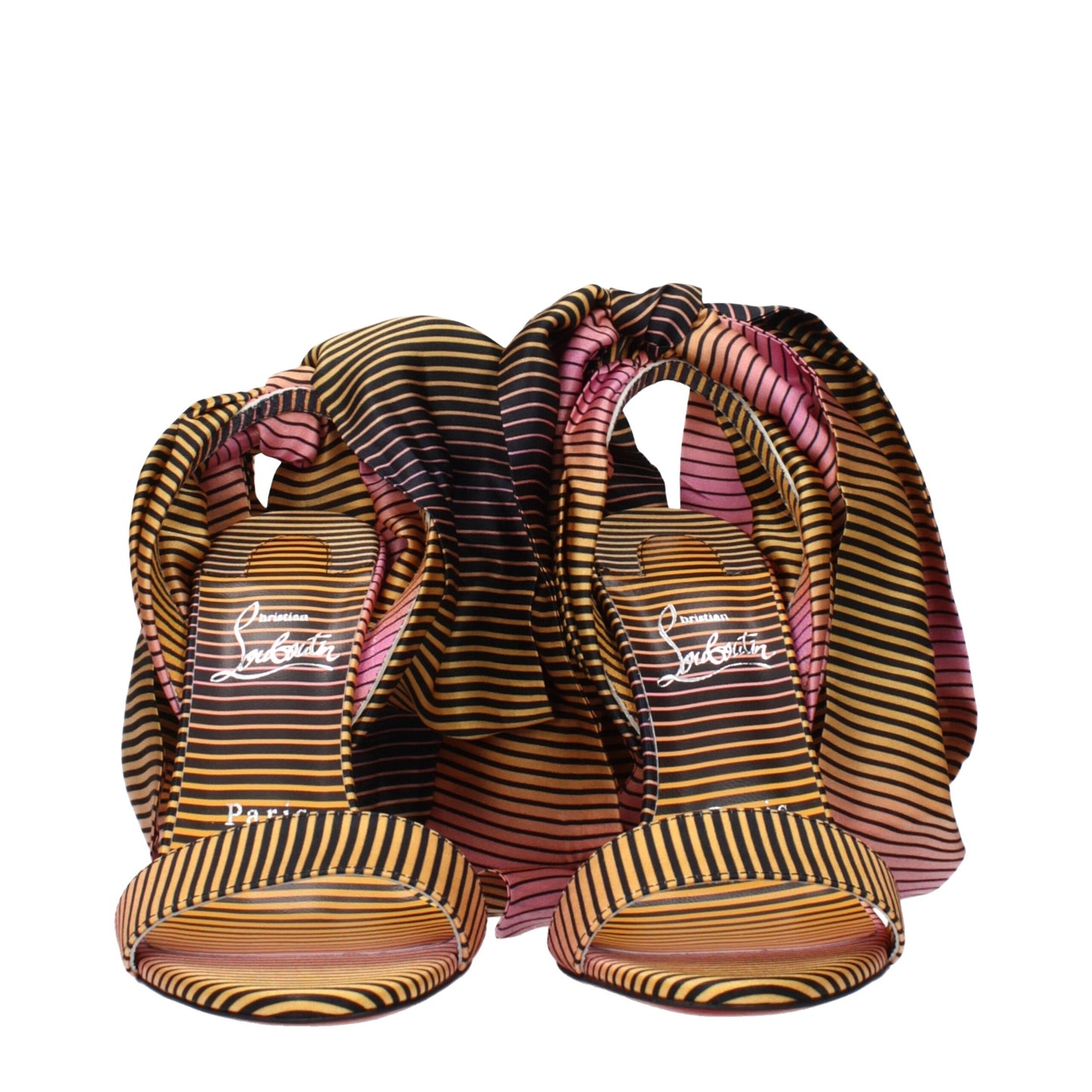 Christian Louboutin Multicolor Fabric Stiletto Heel Sandals