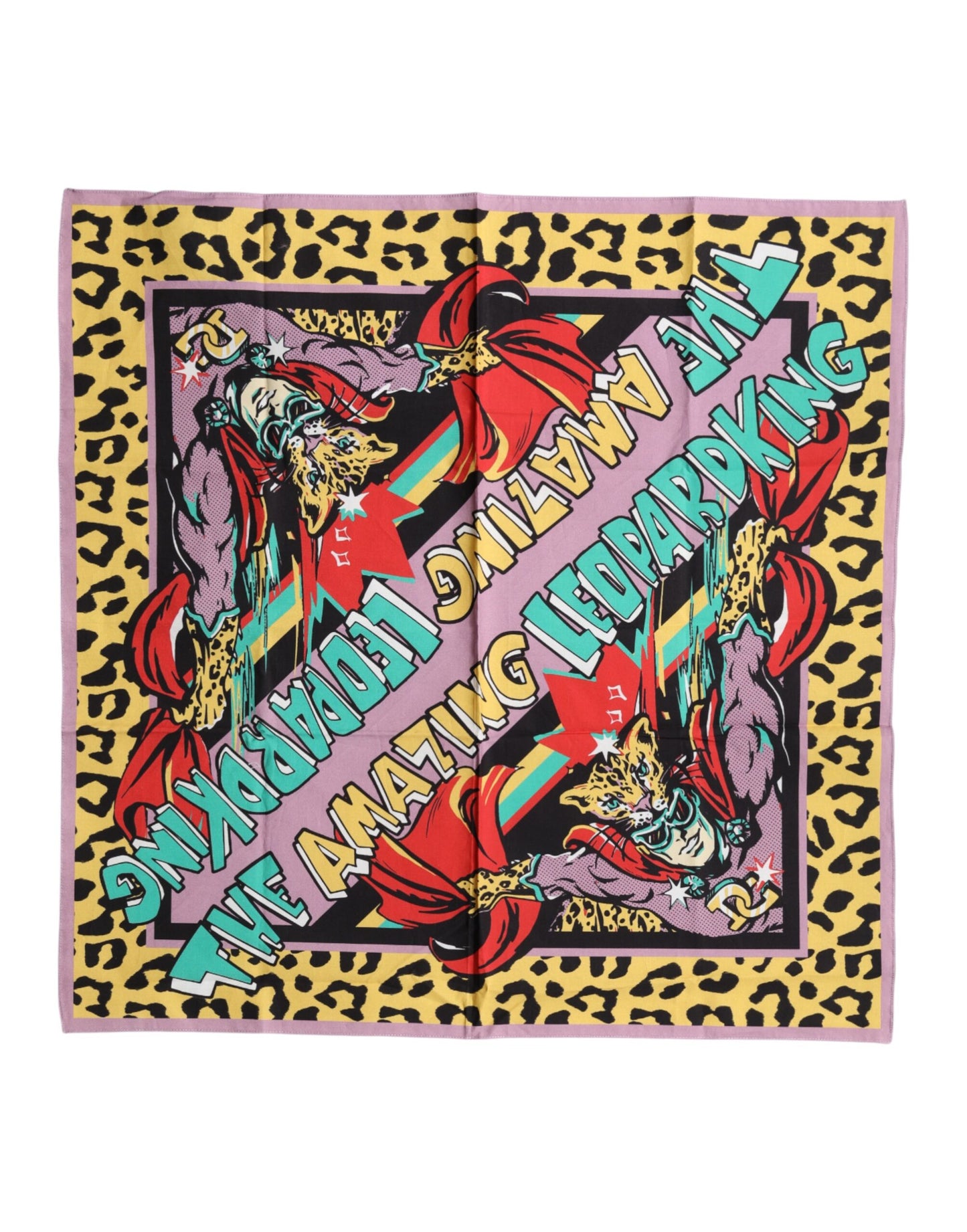 Dolce & Gabbana Multicolor Cartoon Square Foulard Scarf