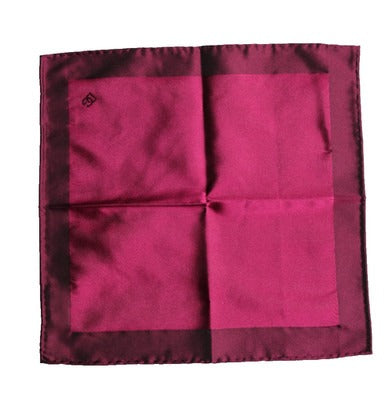 Dolce & Gabbana Maroon Silk Lace Stole Square Foulard Scarf