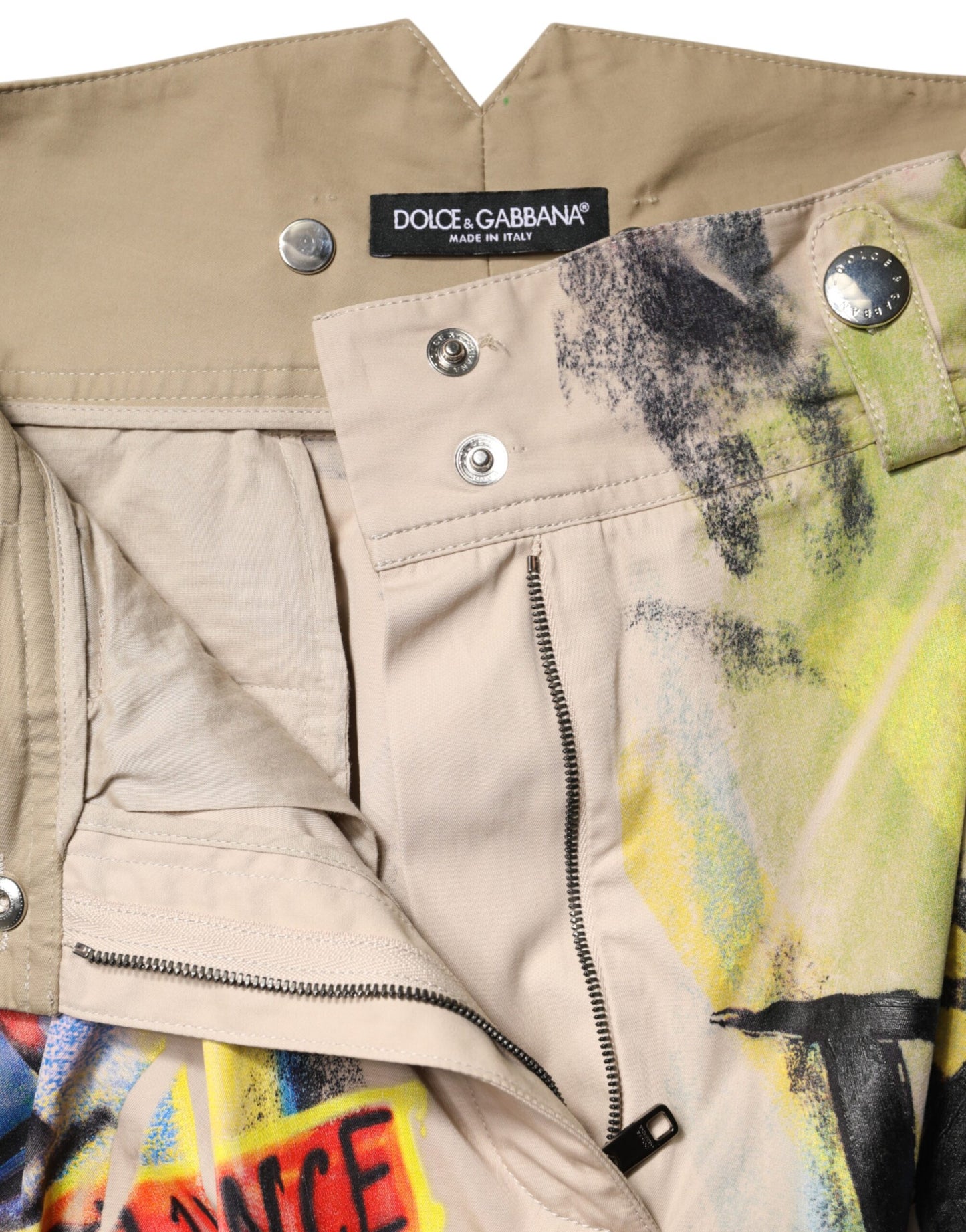 Dolce & Gabbana Multicolor Graffiti HighWaist Bermuda Shorts