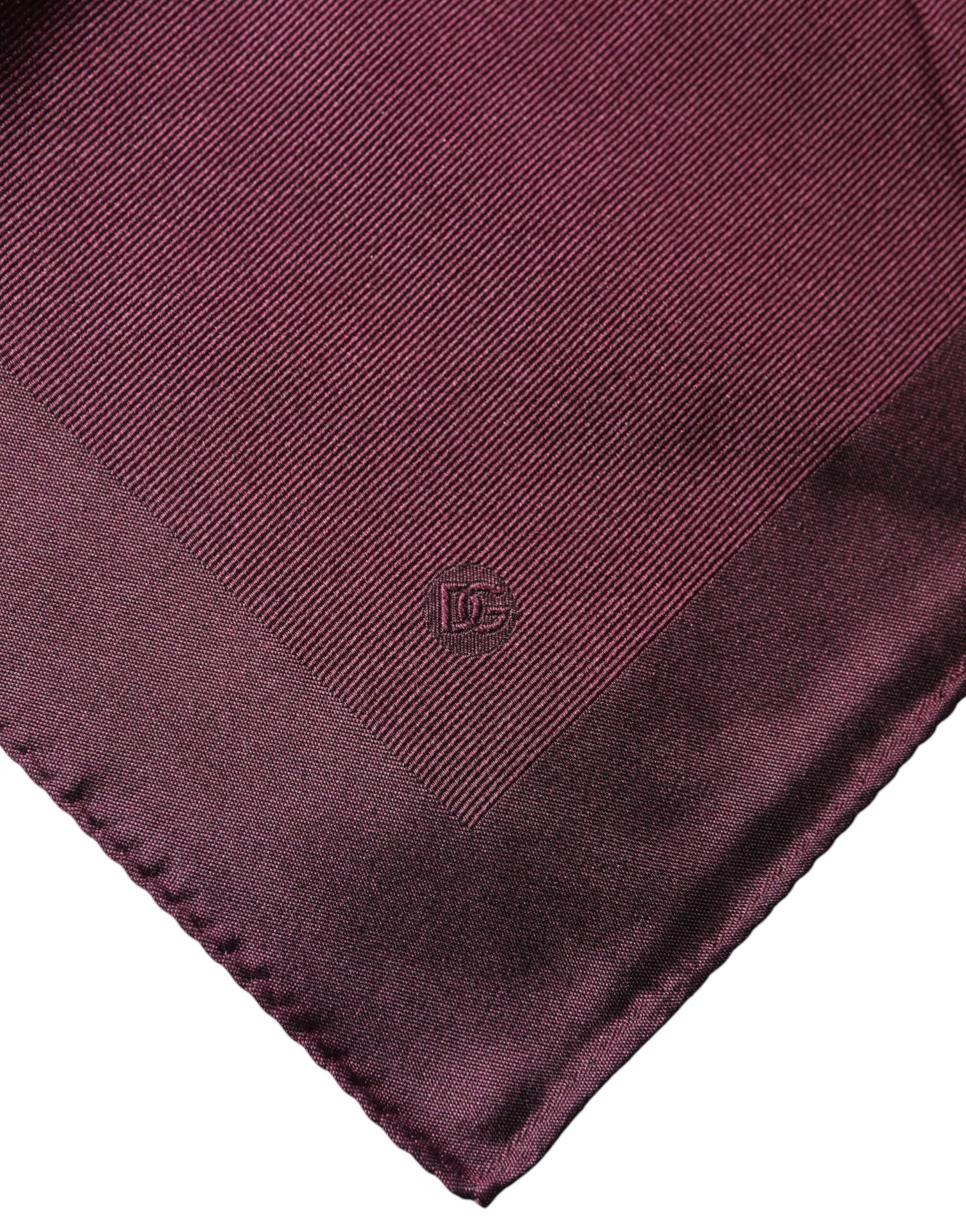 Dolce & Gabbana Maroon Logo Silk Square Handkerchief Scarf