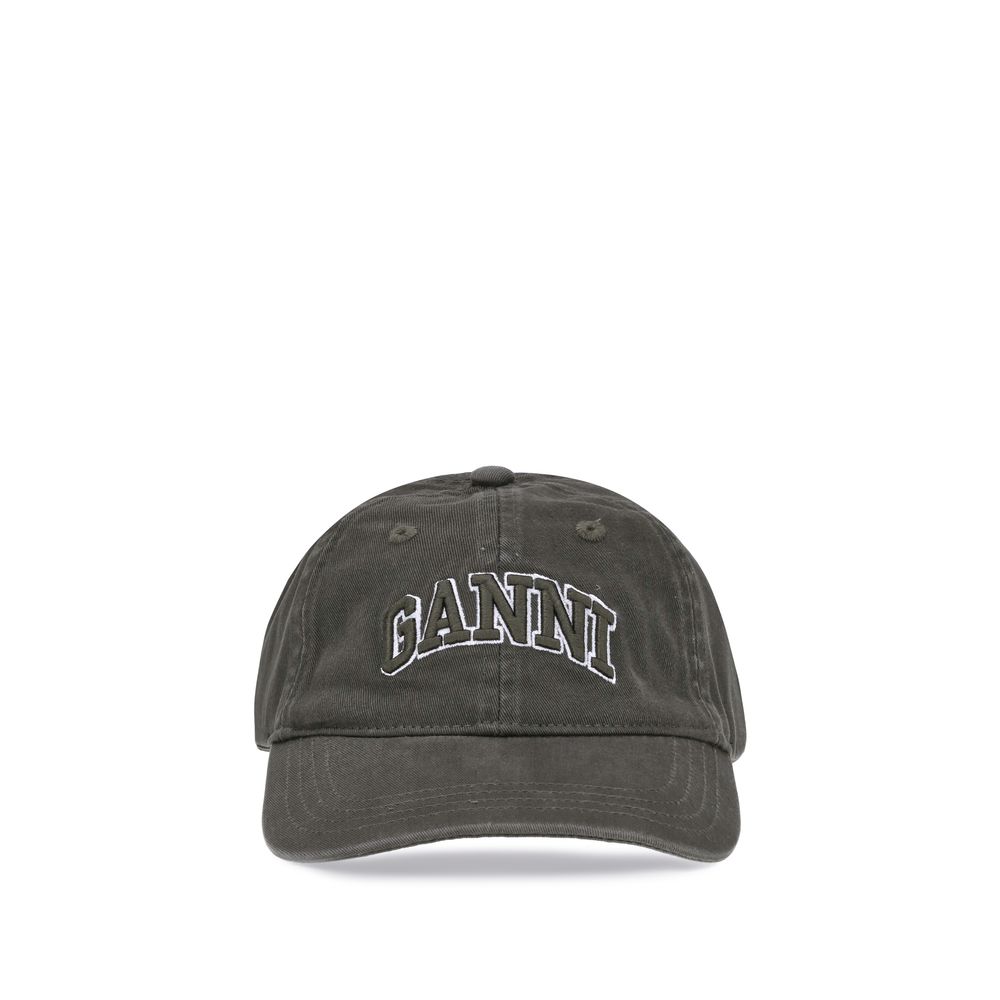 Ganni Green Cotton Cap (Baseball Hat)
