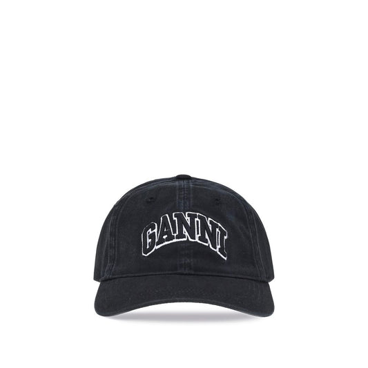 Ganni Black Cotton Cap (Baseball Hat)