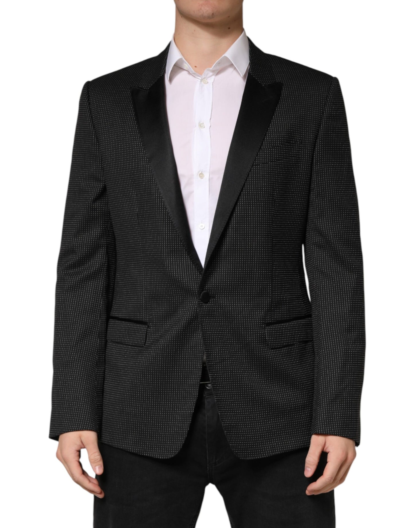 Dolce & Gabbana Black Fantasy Single Breasted Jacket Blazer