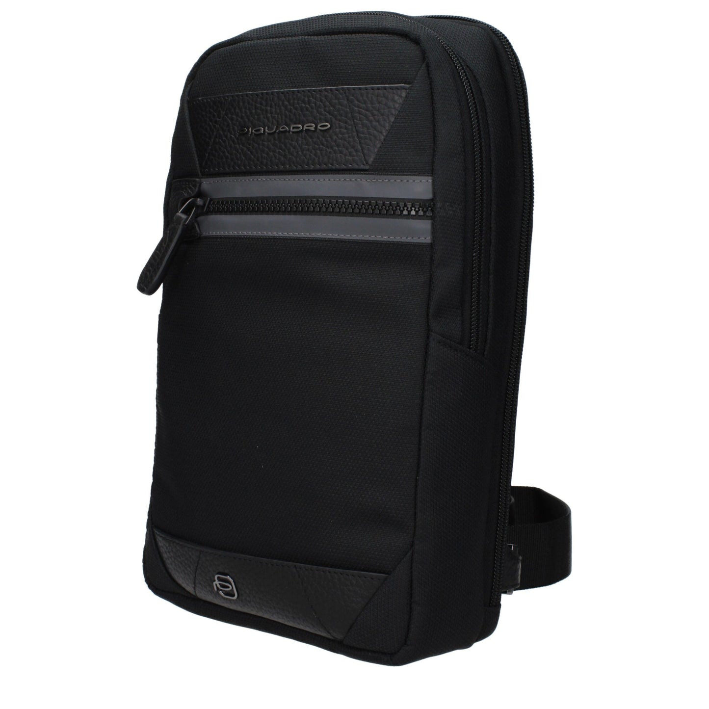 Piquadro Black Fabric Crossbody Bag