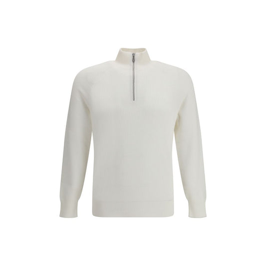 Brunello Cucinelli White Cotton Sweatshirt